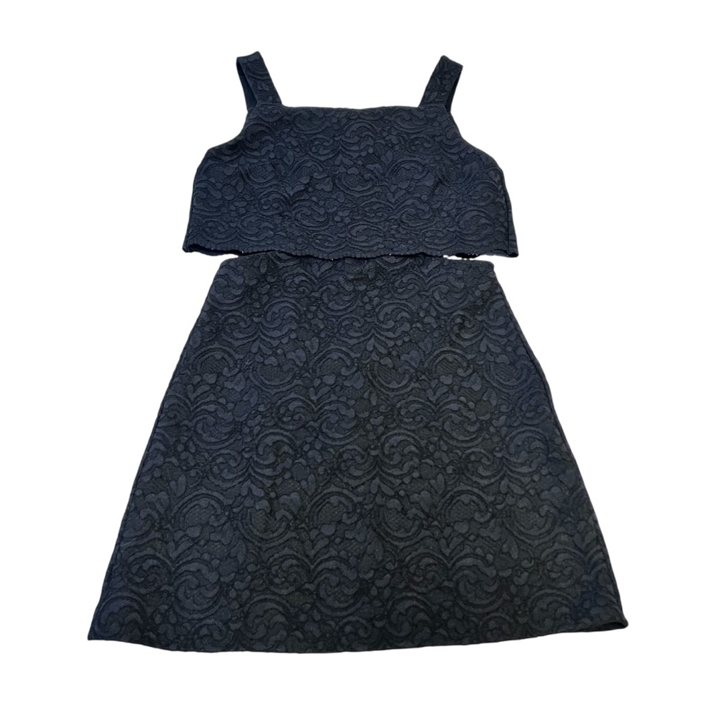 Topshop Black Lace Overlay Dress US 2 Fit & Flare